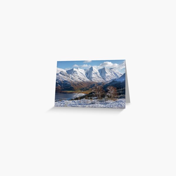 Five Sisters of Kintail Snow Scene Mam Ratagan Scotland Greeting Card