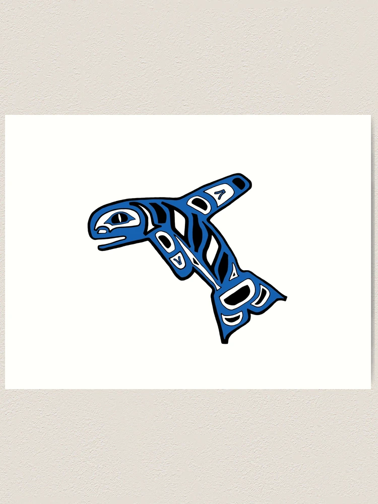 Native American Indian Haida Style Orca The Killer Whale Drawing | Art Print