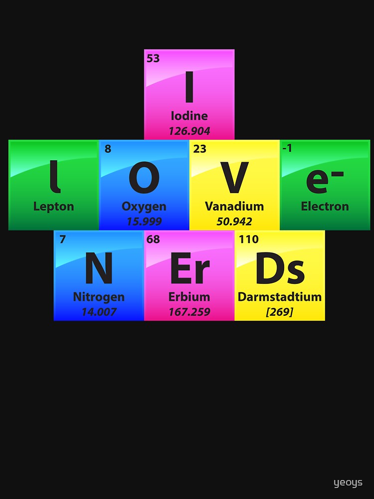 I Love Nerds Periodic Table Of Elements - Chemistry Quotes Gift von yeoys