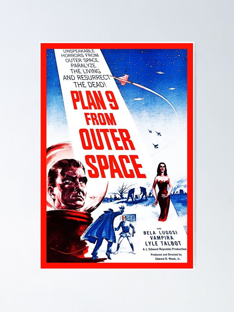 Vintage Reprint A4 Wall Art Film/Movie Poster Plan 9 from Outer Space 1959 