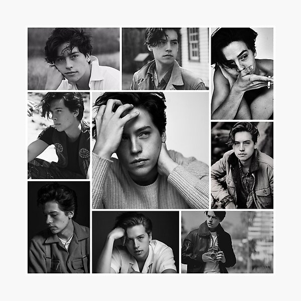 Cole sprouse Black and white Photographic Print
