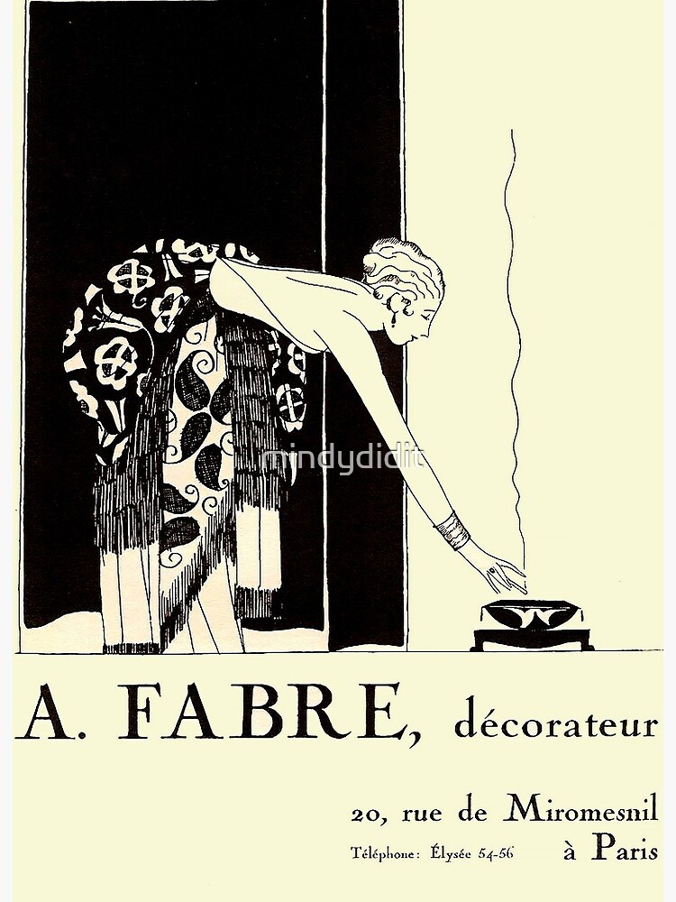 1925 French Art Deco Interior Design Lithograph-Home Office Decor