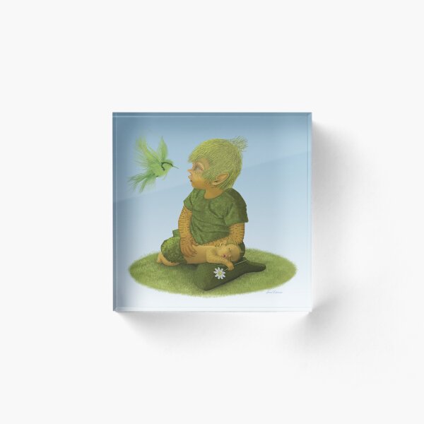 Pixie's Lullaby Bird Acrylic Block