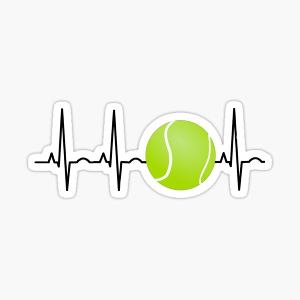 Tennisball-Herzschlag Lustiger Tennisliebhaber Sticker