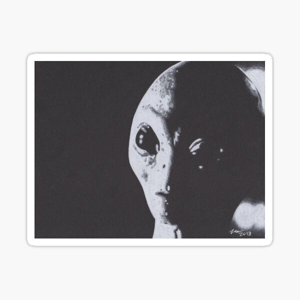 Item preview, Charcoal Drawing of Alien designed and sold by brittnideweese.