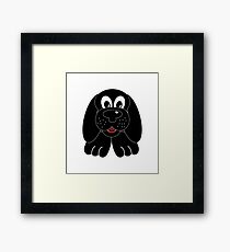 Children's Black Puppy Dog Framed Print