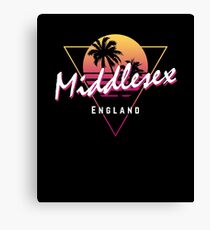 Funny 80s Retro Sunset 'Middlesex' England Canvas Print