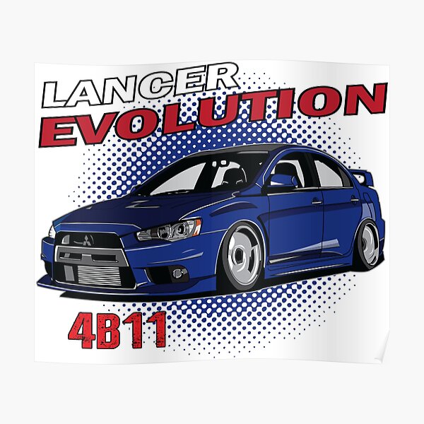 275478 Lancer Evolution EVO Mitsubishi Super Racing Car POSTER PRINT WALL FR 