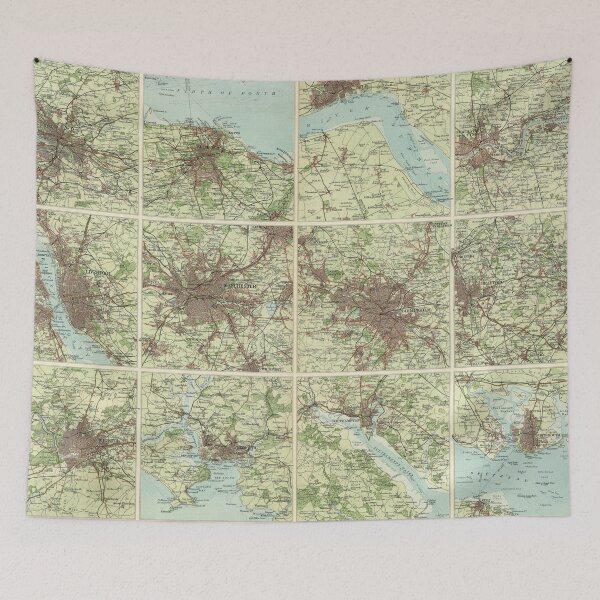 Item preview, Vintage Map of Cities of England & Scotland (1922) designed and sold by BravuraMedia.