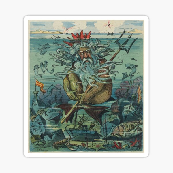 Artikel-Vorschau von Vintage Poseidon & versunkene Schiffe Illustration (1898), designt und verkauft von BravuraMedia.