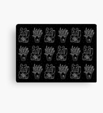 Monochrome maneki pattern Canvas Print