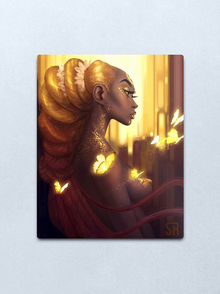 Alternate view of Golden Melanesian Metal Print