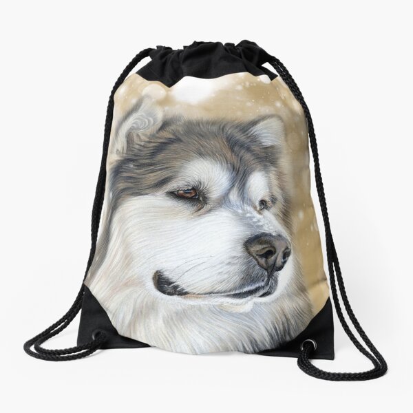 Alaskan Malamute - Old Gold Drawstring Bag