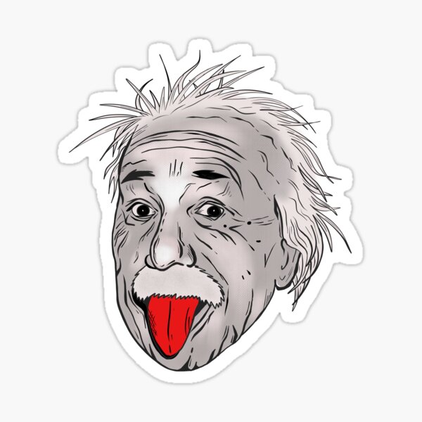 "Albert Einstein sticking his Tongue Out " Sticker by FlyGuy23 | Redbubble