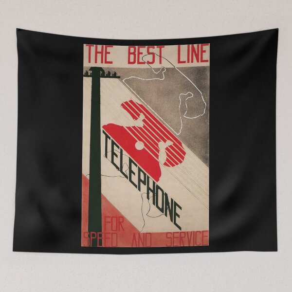 Item preview, Vintage Art Deco Telephone Poster designed and sold by Sasha Art Gallery.