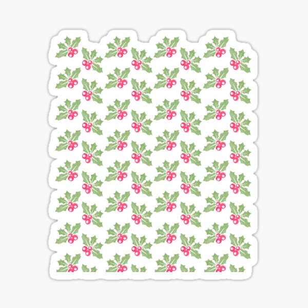 Vista previa del artículo con la obra «Holly Leaf Berry Christmas Holiday Muérdago Repetir Patrón Invierno Naturaleza Plantas», diseñado y vendido por GRAPHICxBOMB.