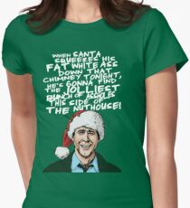 Griswold alternative Christmas card Women's Fitted T-Shirt