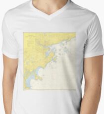 Vintage Map of North Shore Massachusetts (1957) Men's V-Neck T-Shirt