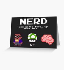 Nerd learning nerd school pixelart Greeting Card