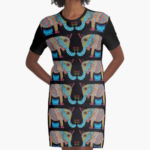 Elephants on Strike Graphic T-Shirt Dress