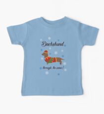 Dachshund through the snow - knitwear Baby Tee