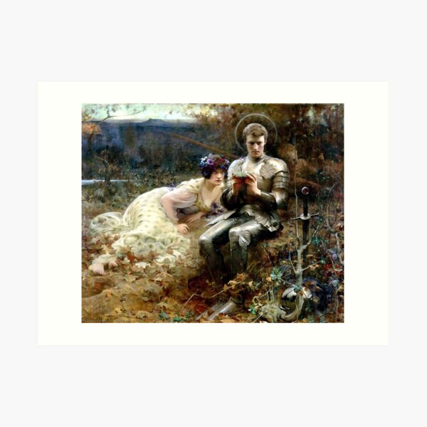The Temptation of Sir Percival - Arthur Hacker Art Print
