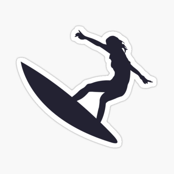 Surfer dude black surfboard surfing campervan car wall fridge sticker 100mm 