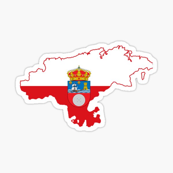 Mapa de la bandera de Cantabria Pegatina