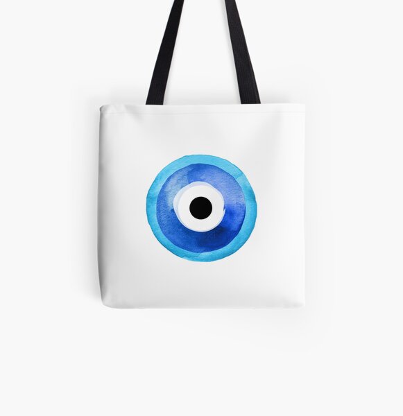 Watercolor Nazar Boncugu II Evil Eye All Over Print Tote Bag