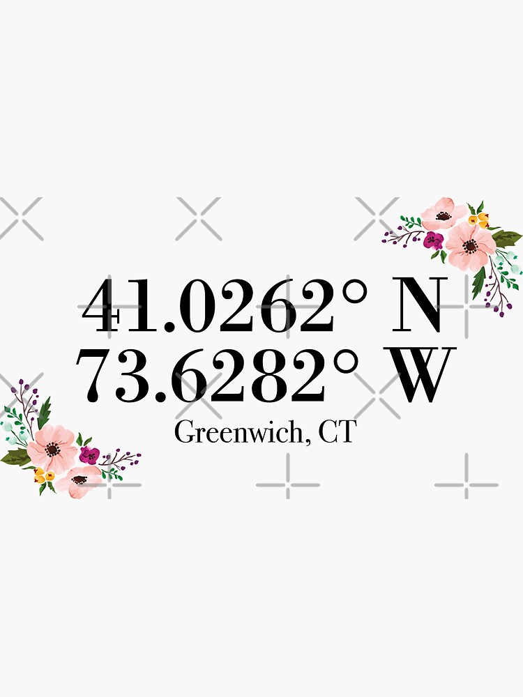 greenwich-ct-coordinates-sticker-for-sale-by-mynameisliana-redbubble