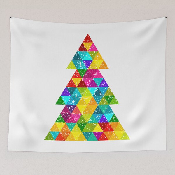 Item preview, Christmas fir tree Christmas tree colorful triangles designed and sold by Helen-Storm.