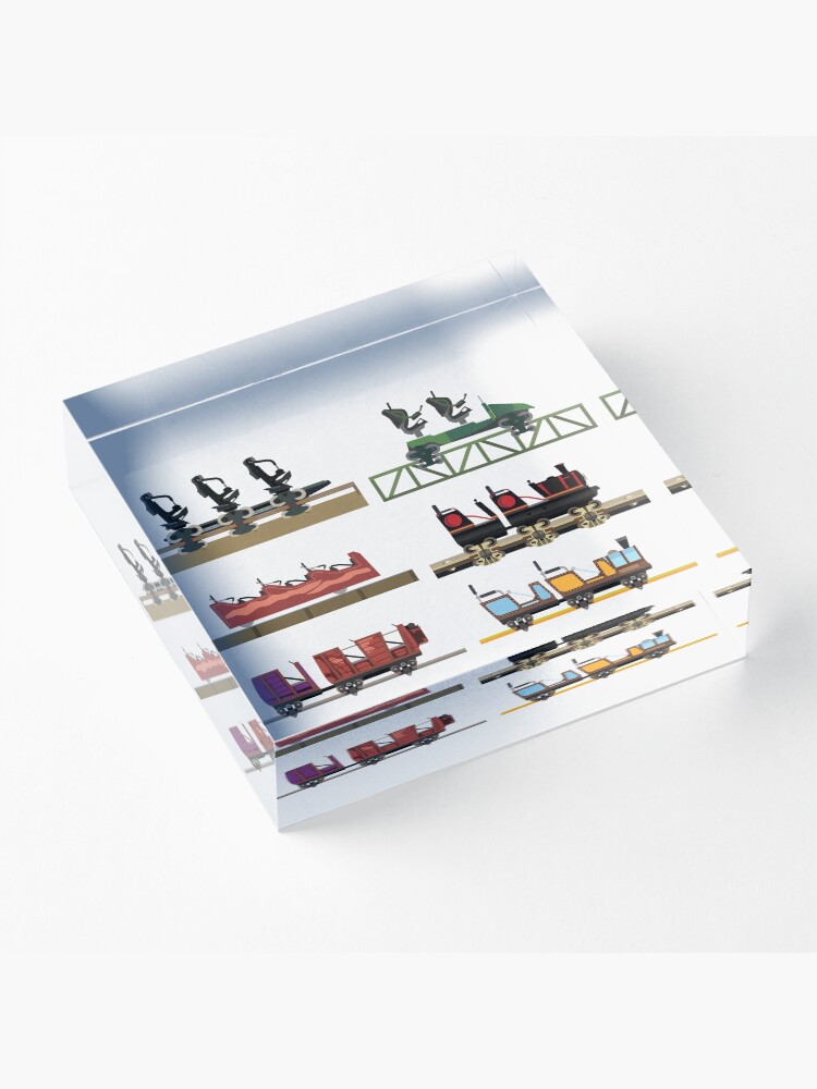Alternate view of Liseberg Coaster Cars Design Acrylic Block