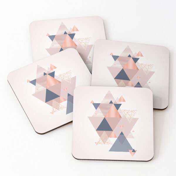 Item preview, Pink Blue Copper Geometric designed and sold by UrbanEpiphany.