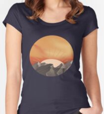 Sunset over mountains Women's Fitted Scoop T-Shirt