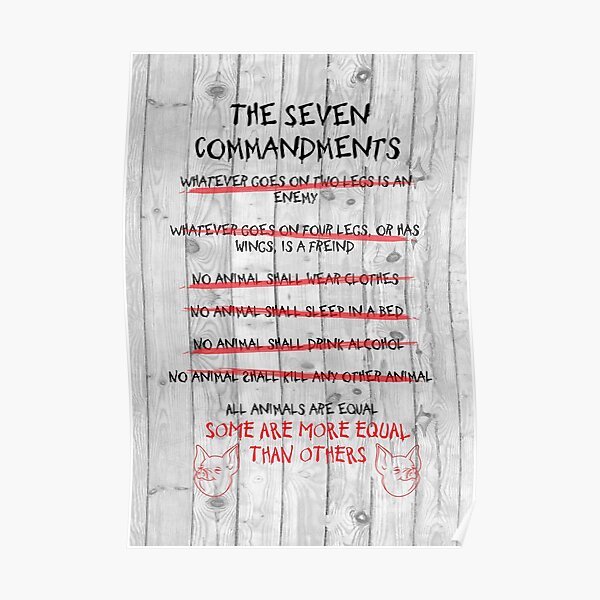 The Seven Commandments - Animal Farm Poster