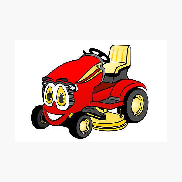 Riding Lawn Mower Cartoon Photographic Print