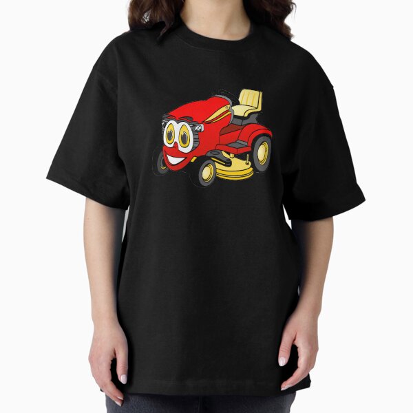 Riding Lawn Mower Cartoon Oversized T-Shirt