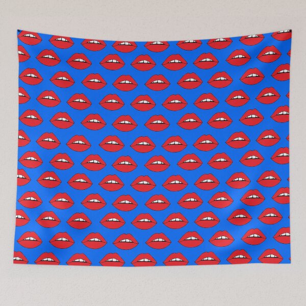 Item preview, Red Lips on Blue designed and sold by Corey Paige Designs.