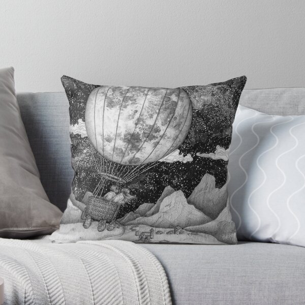 Moon Balloon Throw Pillow