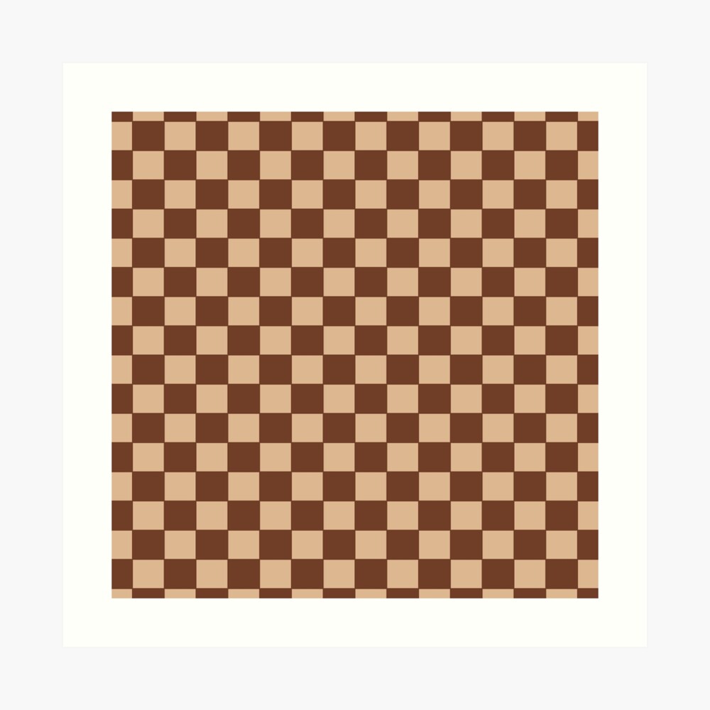 Beige and Brown Checkers Neutral Tan and Brown Checkered Mens 