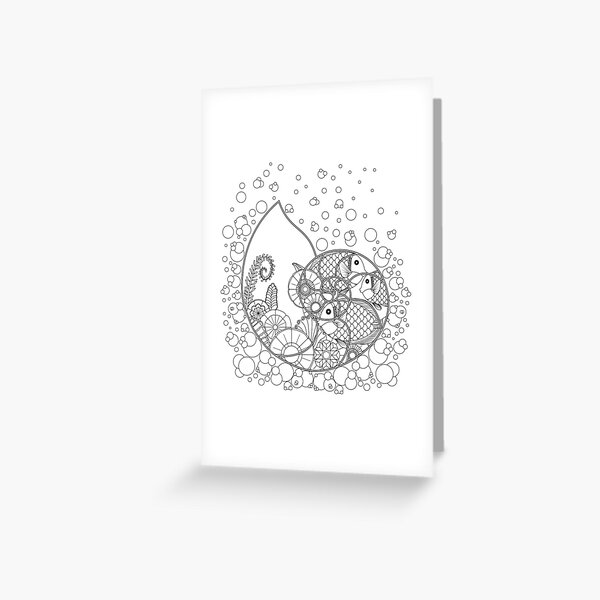Fantasy Nautilus Underwater Scene with Tropical Fish and Plants Greeting Card