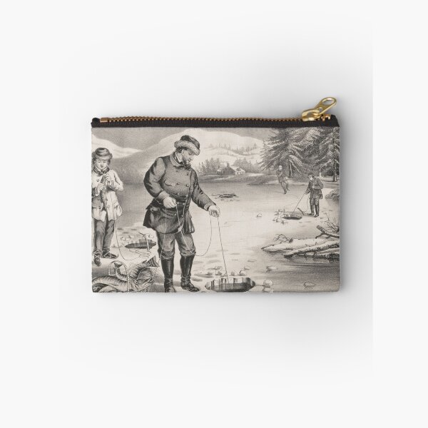 Item preview, Vintage Illustration of Ice Fishing (1872) designed and sold by BravuraMedia.