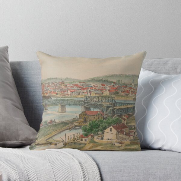 Item preview, Vintage Pictorial Map of Easton PA (1862) designed and sold by BravuraMedia.