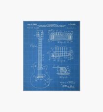 Gibson Guitar Patent - Les Paul Guitar Art - Blueprint Art Board