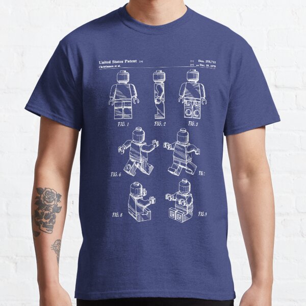 Lego Man Patent - Lego Bricks Art - Blaupause Classic T-Shirt