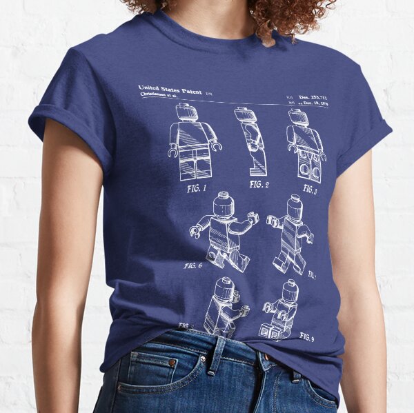Lego Man Patent - Lego Bricks Art - Blueprint Classic T-Shirt
