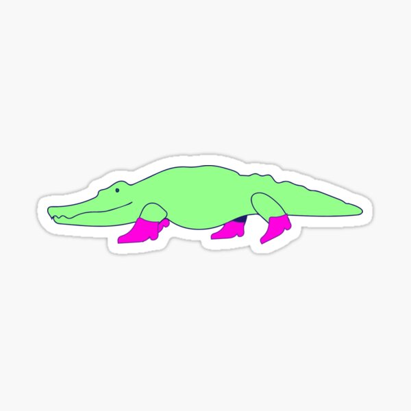 Gator in Fashionable Pink Boots Sticker