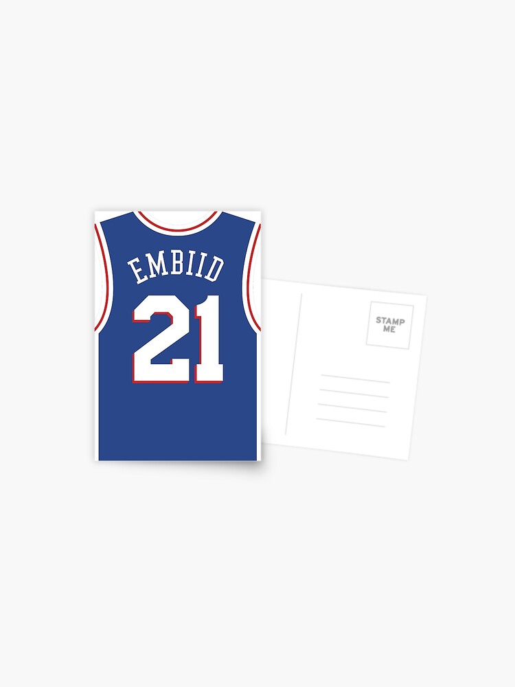 Joel Embiid 76ers Jersey Postcard for Sale by ZachChristensen