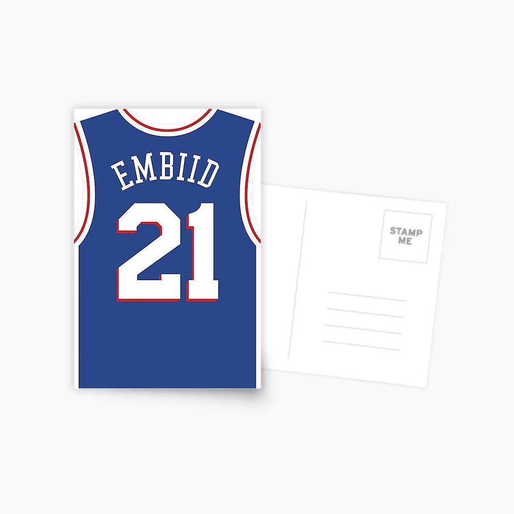 Joel Embiid 76ers White Jersey Sticker for Sale by