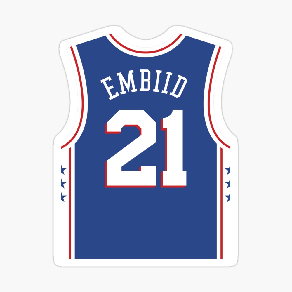 Joel Embiid 76ers Jersey Greeting Card for Sale by ZachChristensen Redbubble